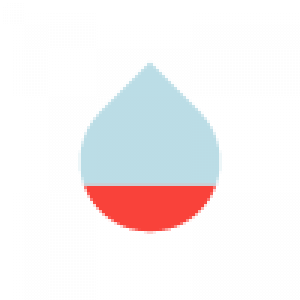 red and light blue blood drop
